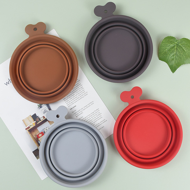 Silicone collapsible dog bowl feeding food bowl