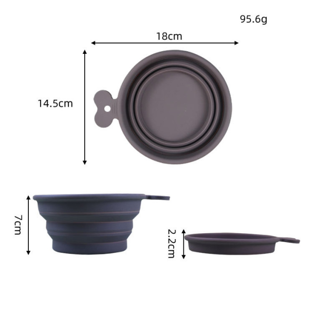Silicone collapsible dog bowl feeding food bowl