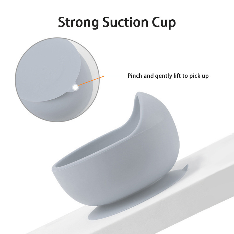 Silicone baby bowl with spoon straw