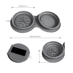 Silicone collapsible dog double travel bowl