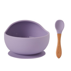 Silicone baby bowl with spoon straw