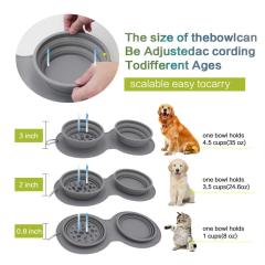 Silicone collapsible dog double travel bowl