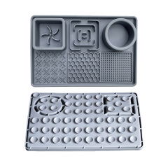 Silicone slow feeder licking mat for pet food dog cat mat with suction cups