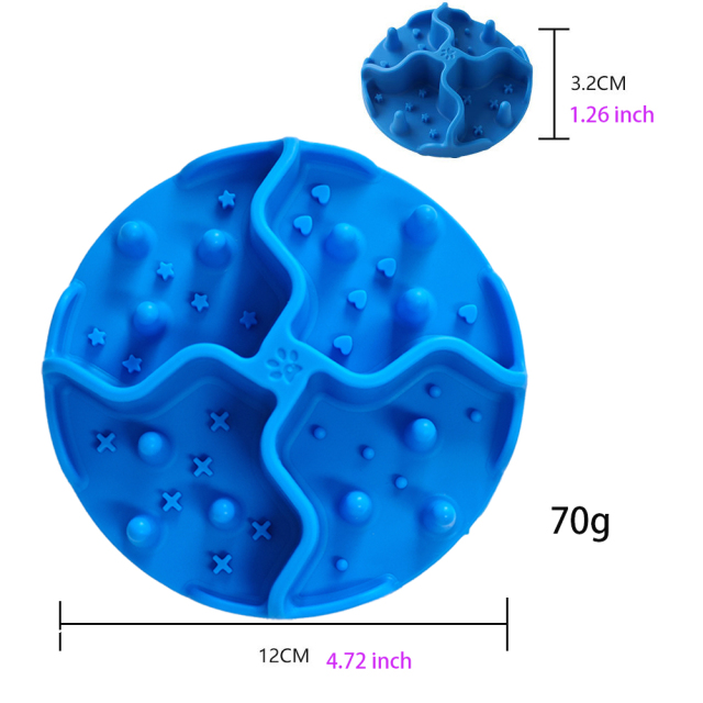 Customizable Silicone Dog Bowl Slow Eating Feeder Insert 4.72 inch With Suction Cups  - JOYI Silicone