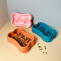 Accept Custom Logo Easy-to-Clean Silicone Slow Feed Dog Dish for Hygienic Eating Dish-washer Safe Feeding Bowl