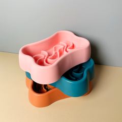 Accept Custom Logo Easy-to-Clean Silicone Slow Feed Dog Dish for Hygienic Eating Dish-washer Safe Feeding Bowl