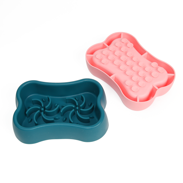 Accept Custom Logo Easy-to-Clean Silicone Slow Feed Dog Dish for Hygienic Eating Dish-washer Safe Feeding Bowl