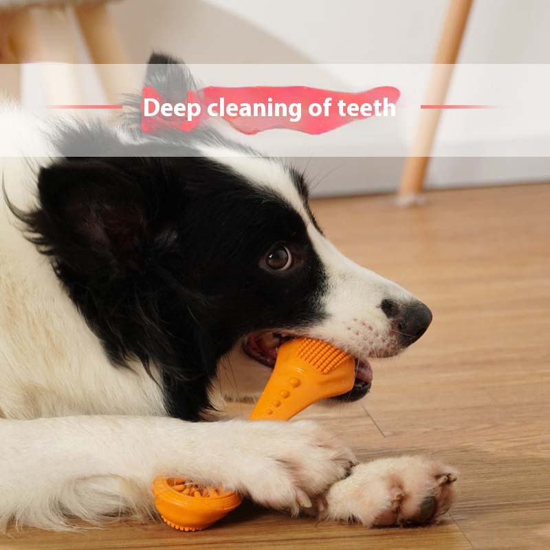 Wholesale Interactive Rubber Pet teeth cleaning toys Custom logo outdoor dog fun treat chewing toy
