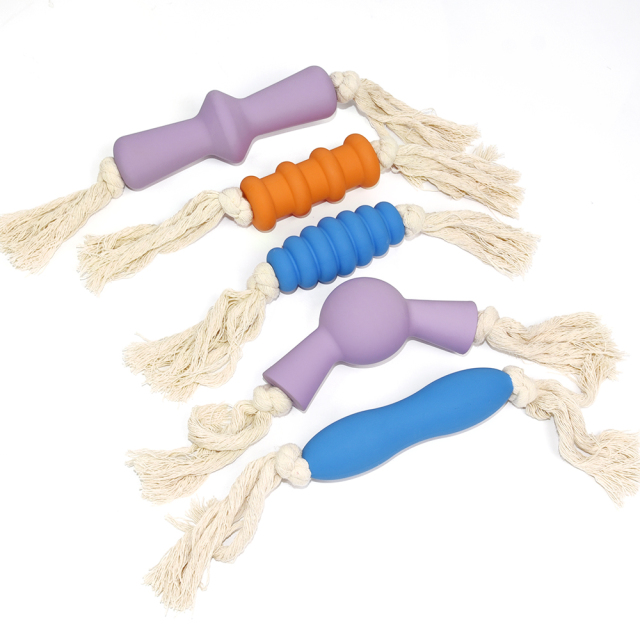 Teething Relief Pet Chew Toy rubber Rope Small Medium Large Dogs chewing toy– Soft & Flexible Rubber Dog Toy