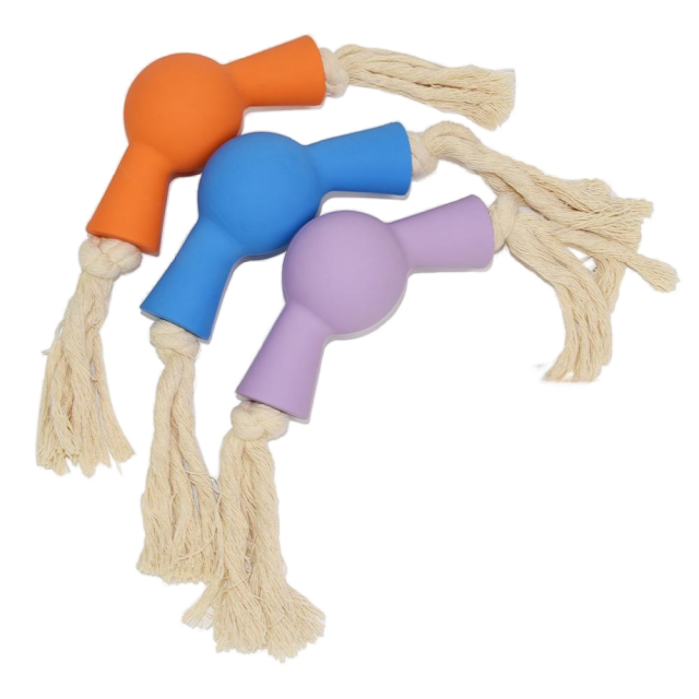 Teething Relief Pet Chew Toy rubber Rope Small Medium Large Dogs chewing toy– Soft & Flexible Rubber Dog Toy