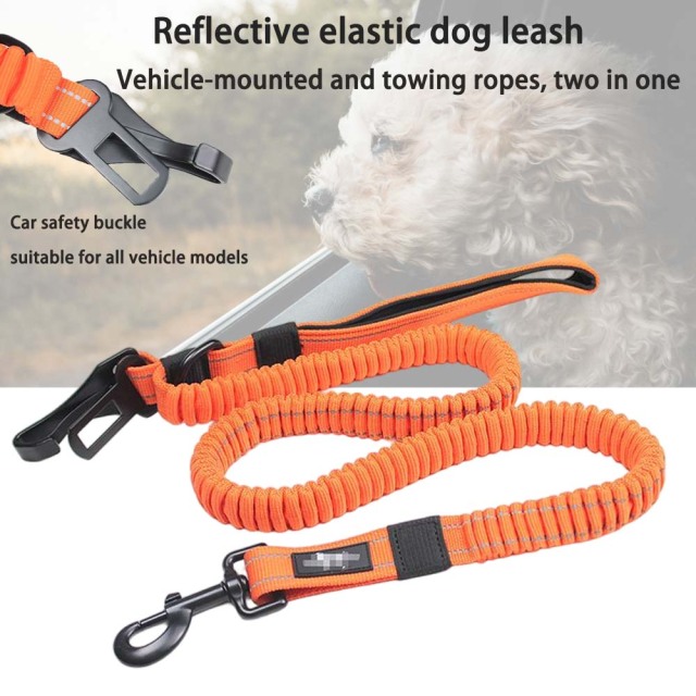 OEM Customizable Pet Car Safety Dog Leash with Universal Seatbelt Clip & Heavy-Duty Zinc Alloy Hook – Bulk Wholesale Available