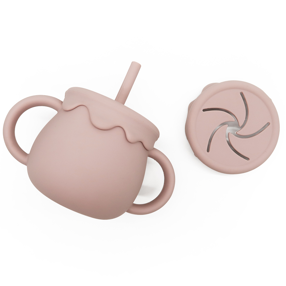 Silicone Baby Training Cup with Straw & Snack Lid – Versatile 2-in-1 Design | Customizable