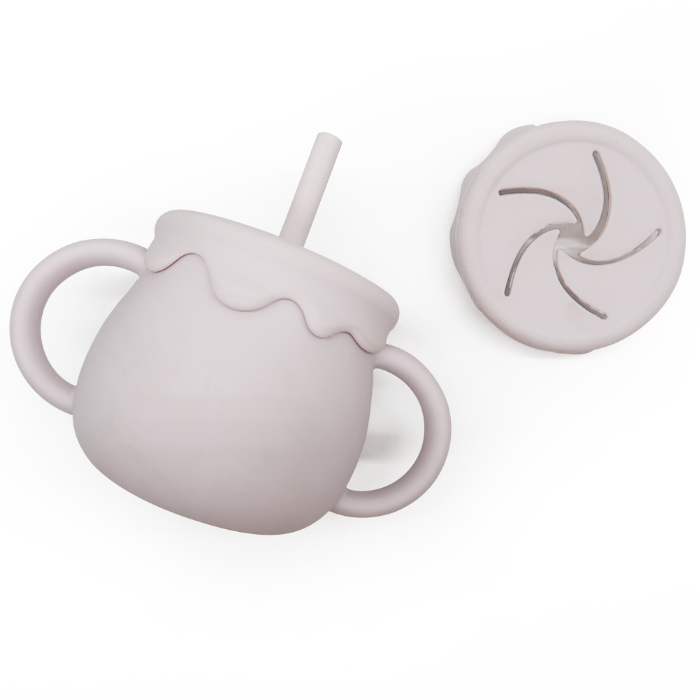 Silicone Baby Training Cup with Straw & Snack Lid – Versatile 2-in-1 Design | Customizable