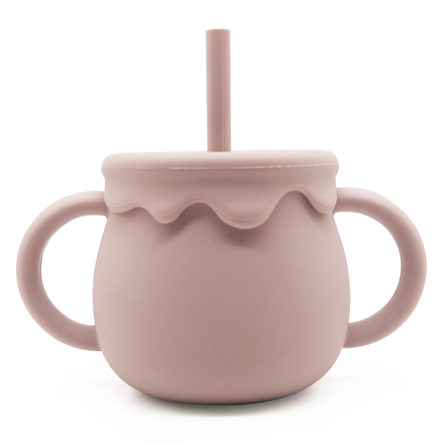 Silicone Baby Training Cup with Straw & Snack Lid – Versatile 2-in-1 Design | Customizable