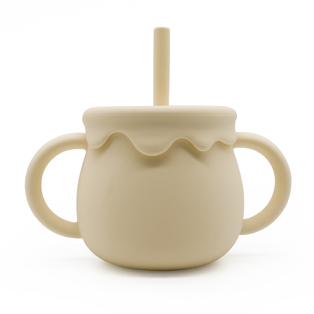 Silicone Baby Training Cup with Straw & Snack Lid – Versatile 2-in-1 Design | Customizable