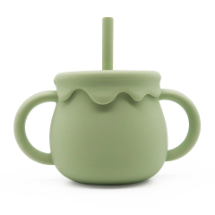 Silicone Baby Training Cup with Straw & Snack Lid – Versatile 2-in-1 Design | Customizable