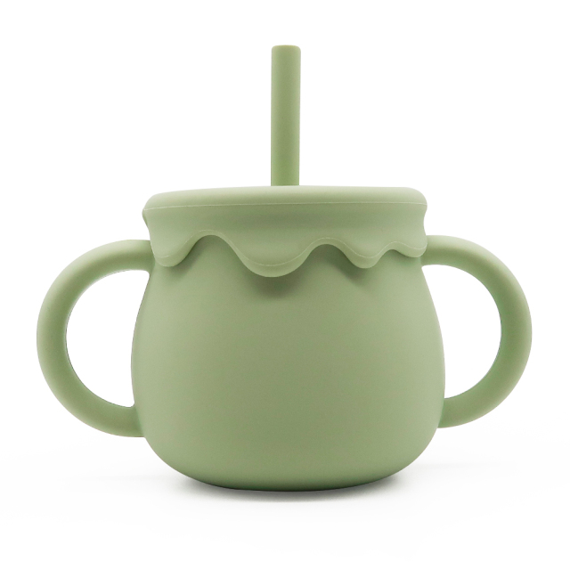 Silicone Baby Training Cup with Straw & Snack Lid – Versatile 2-in-1 Design | Customizable