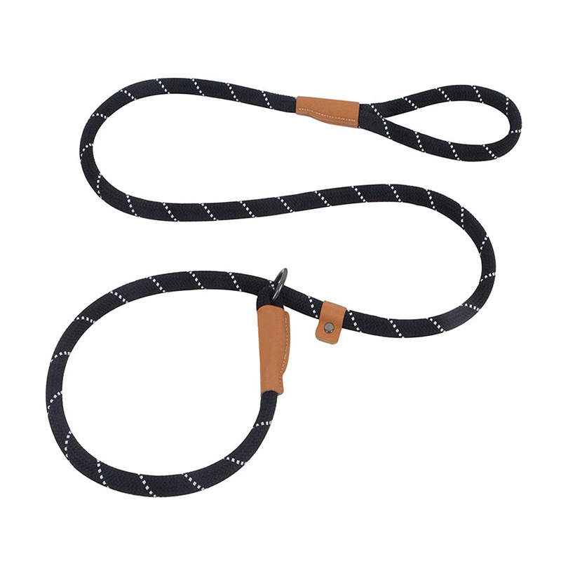Custom Nylon P Chain Dog Leash with Reflective Glowing Strips – Training & Walking Leash