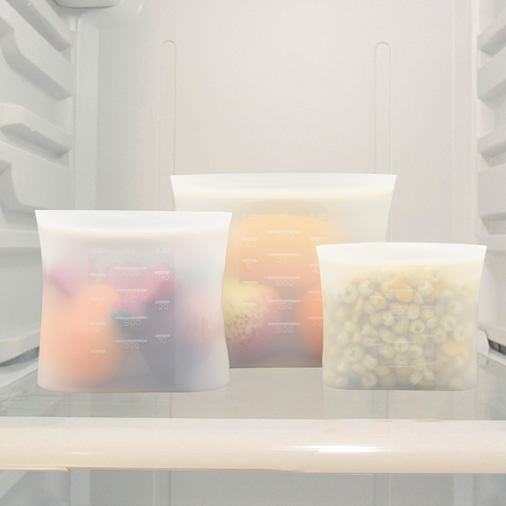 Wholesale Silicone freezer reusable bags fit for meat vegetables fruits