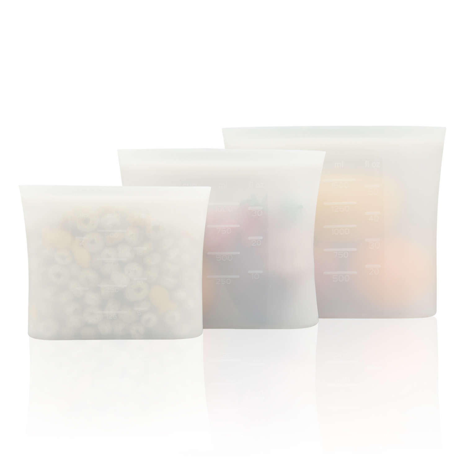 Wholesale Silicone freezer reusable bags fit for meat vegetables fruits