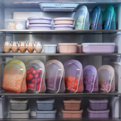 Silicone freezer bags wholesale for food reusable high temperature resistance sealable bag