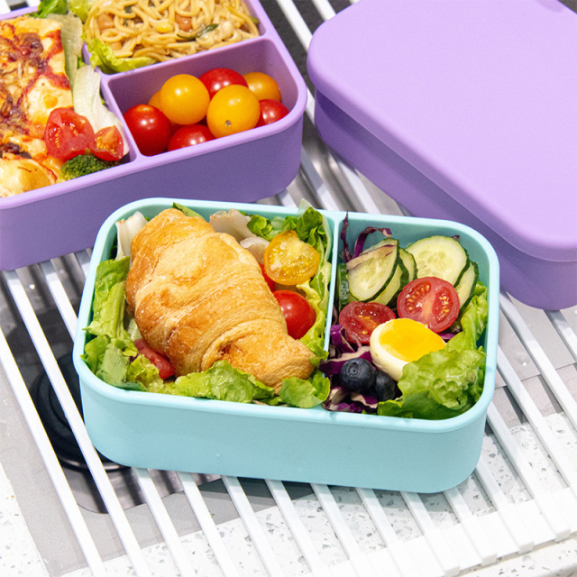 Wholesale silicone food storage containers for picnic office workers students portable food box