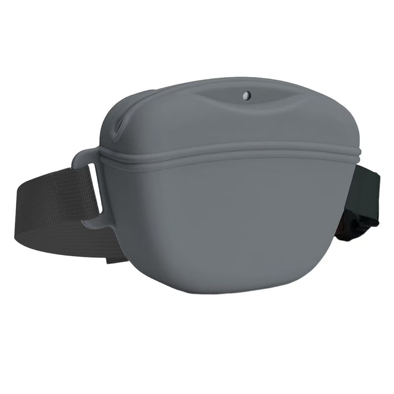 Custom silicone magnetic dog treat pouch with adjustable nylon waist belt