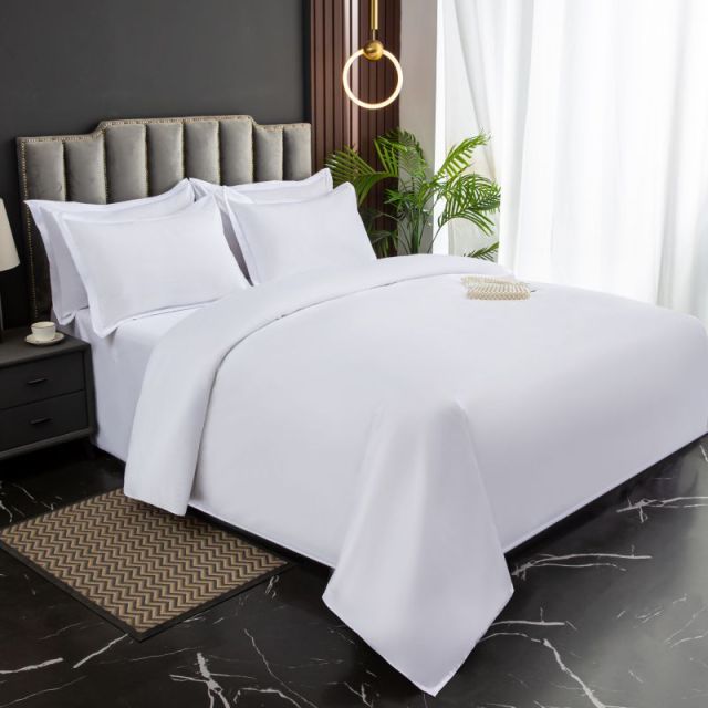 Tailored Hotel Bedding Set Side Profile - Jet Loom Woven 400TC Fabric for Luxury Resorts & Medical Spas