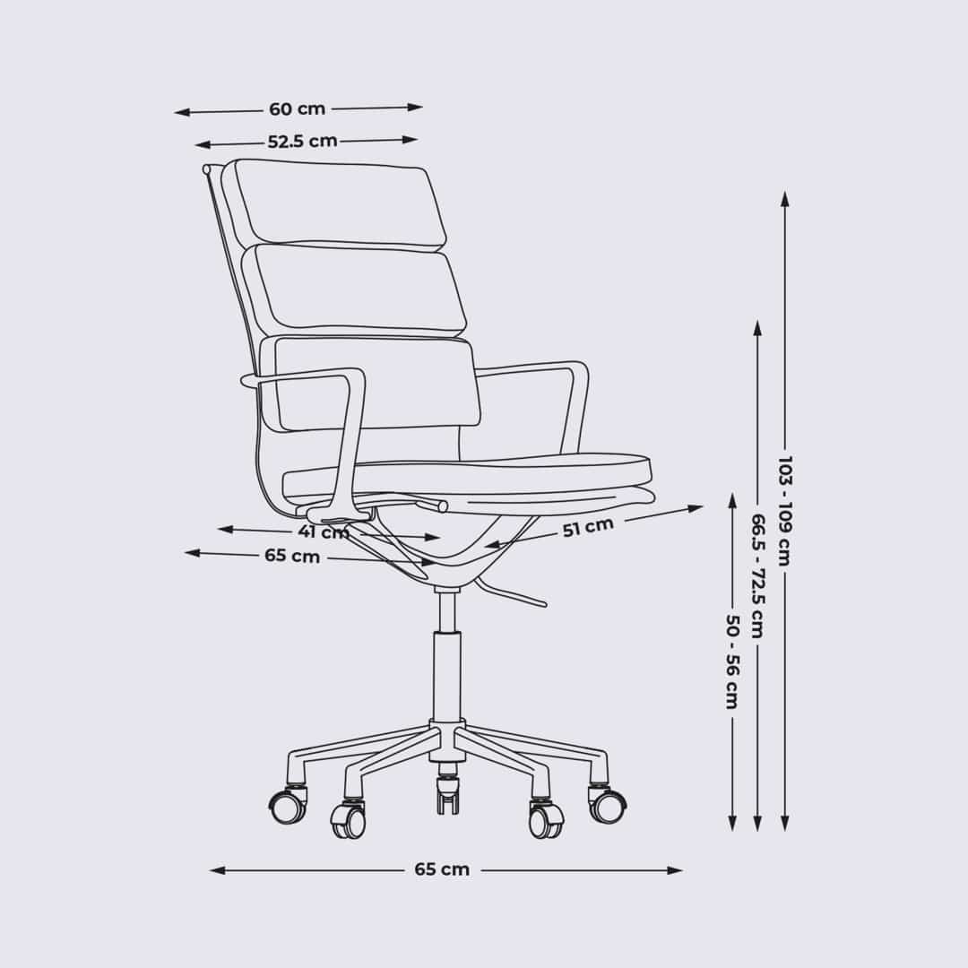Design Office Chair In Leather And Chrome-plated Aluminum