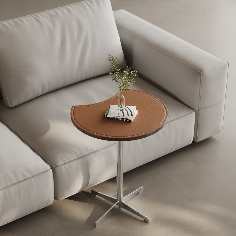 Saddle Leather Sofa Side Table