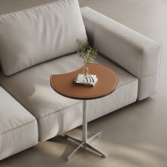 Saddle Leather Sofa Side Table