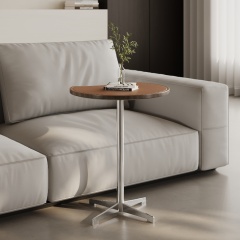 Saddle Leather Sofa Side Table