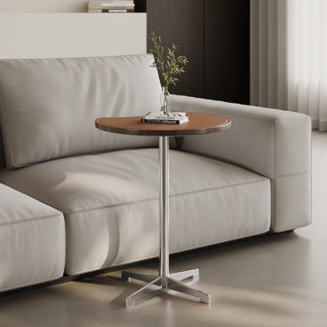 Saddle Leather Sofa Side Table