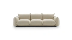 Marenco bread Italian minimalist cream style modern living room designer in-line lamb wool fabric sofa