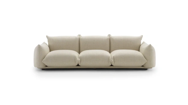 Marenco bread Italian minimalist cream style modern living room designer in-line lamb wool fabric sofa