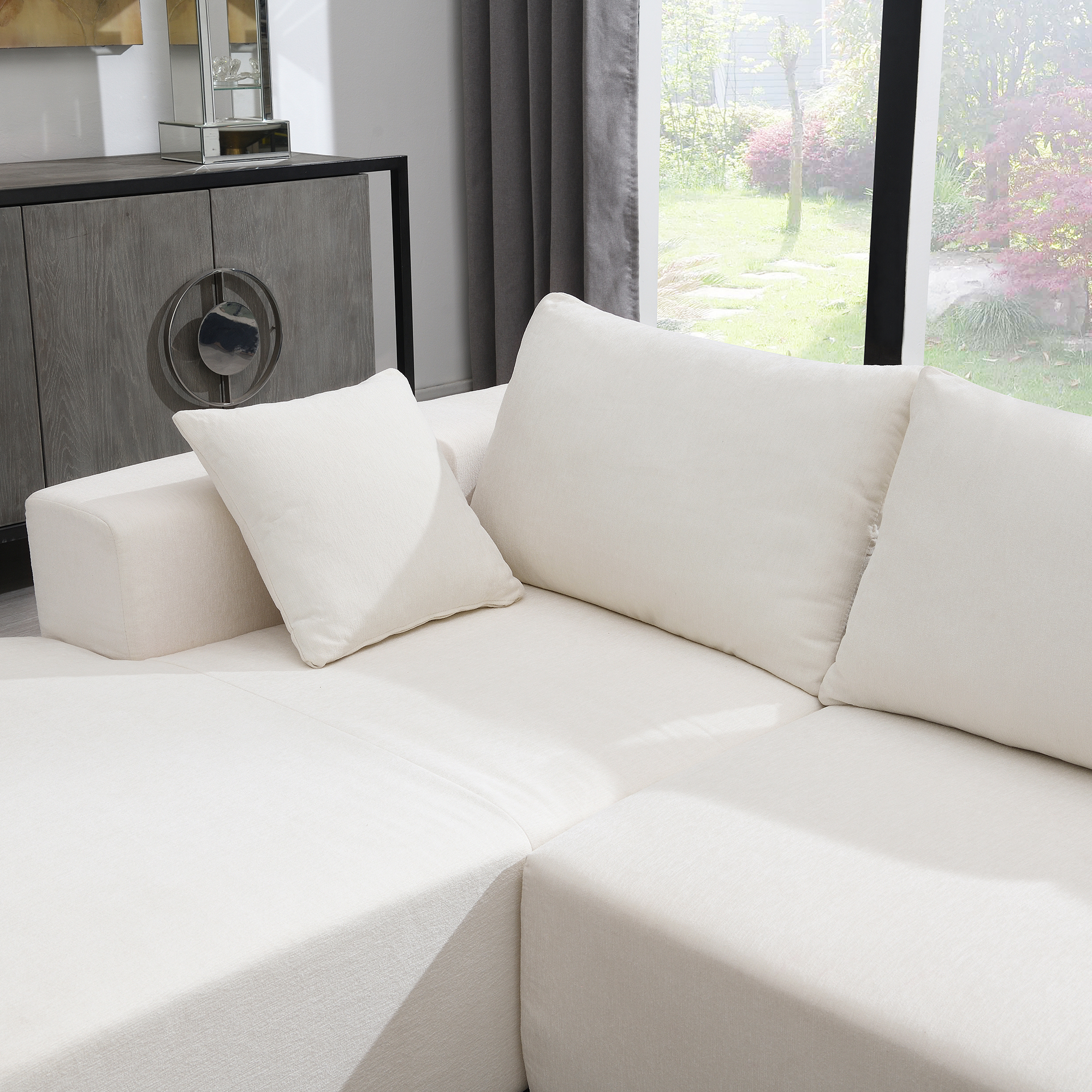 109*68" Modular Sectional Sofa Set – Modern Minimalist Cream Couch for Living Room, Bedroom & Salon