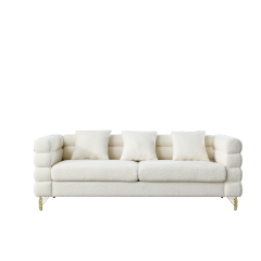 Modern Chenille Upholstered Sectional Sofa Set – a modular 108" L-shaped sectional sofa set for the living room, complete with 6 pillows. This freely combinable sofa couch is suitable for both living rooms and bedrooms, featuring a left chaise