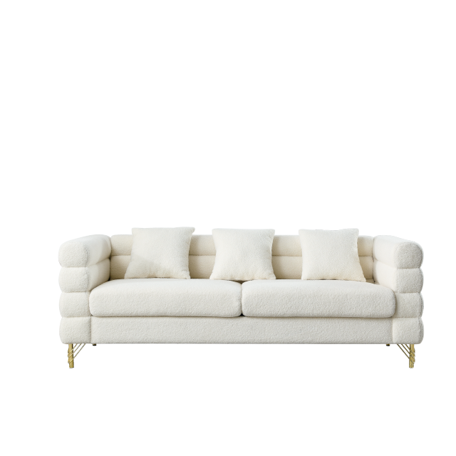 Modern Chenille Upholstered Sectional Sofa Set – a modular 108" L-shaped sectional sofa set for the living room, complete with 6 pillows. This freely combinable sofa couch is suitable for both living rooms and bedrooms, featuring a left chaise