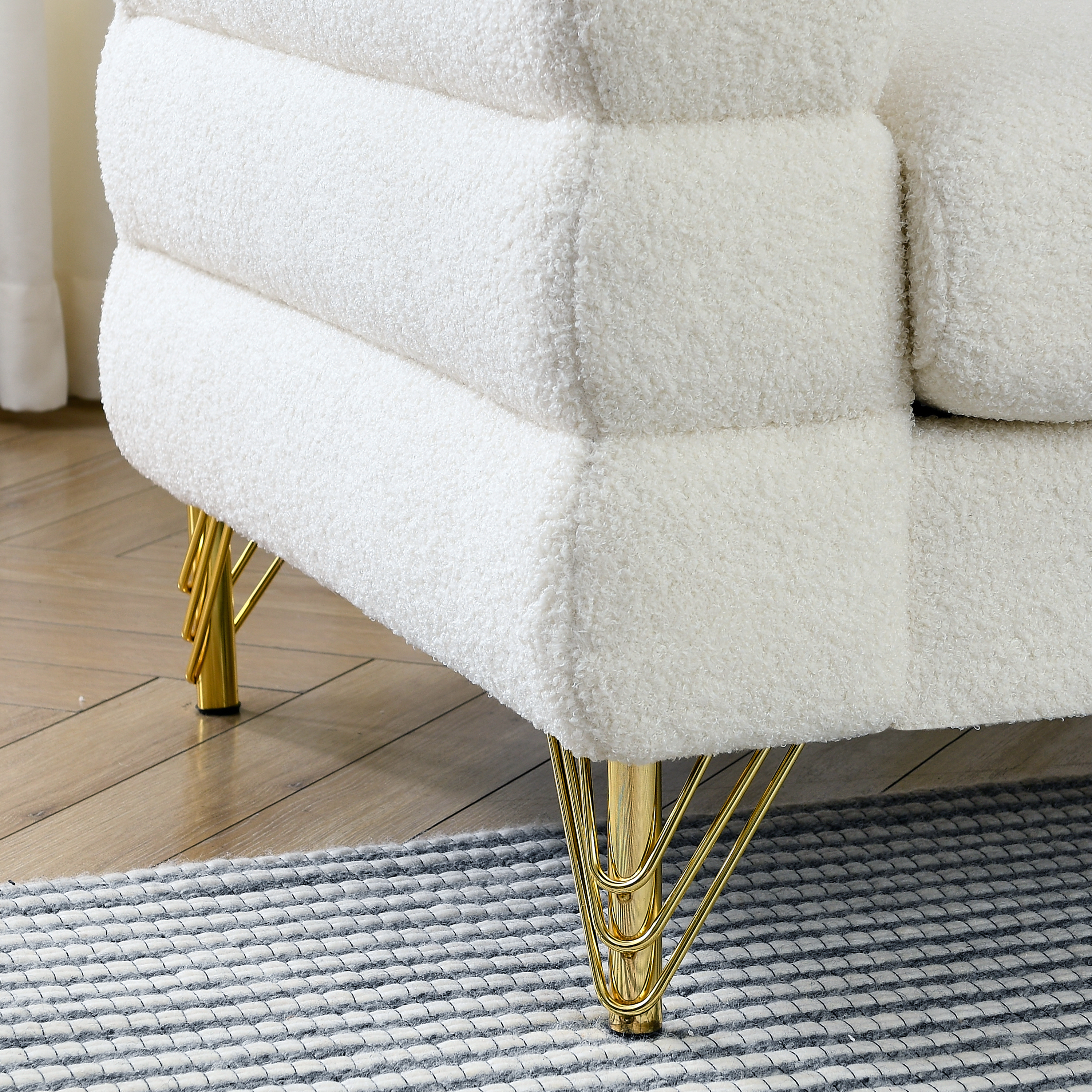 Modern Chenille Upholstered Sectional Sofa Set – a modular 108" L-shaped sectional sofa set for the living room, complete with 6 pillows. This freely combinable sofa couch is suitable for both living rooms and bedrooms, featuring a left chaise