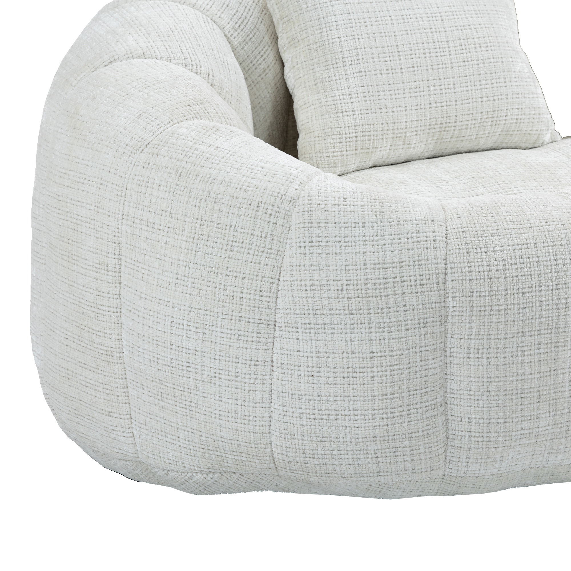 Beige Chenille Bean Bag Sofa - Durable & Comfortable Lazy Lounger, High - Back for Adults & Kids, Indoor/Outdoor Use