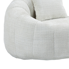 Beige Chenille Bean Bag Sofa - Durable & Comfortable Lazy Lounger, High - Back for Adults & Kids, Indoor/Outdoor Use