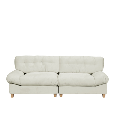 Beige 90.5-inch Cloud Compression Love Seat – Frosted Velvet, Minimalist Modern Sofa, Ideal for Living Rooms, Apartments, Bedrooms & Offices