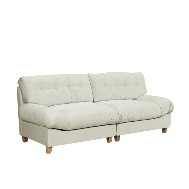 Beige 90.5-inch Cloud Compression Love Seat – Frosted Velvet, Minimalist Modern Sofa, Ideal for Living Rooms, Apartments, Bedrooms & Offices
