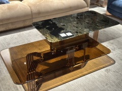 LuxeFlow Copper Glass Table