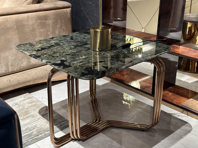 LuxeFlow Copper Glass Table