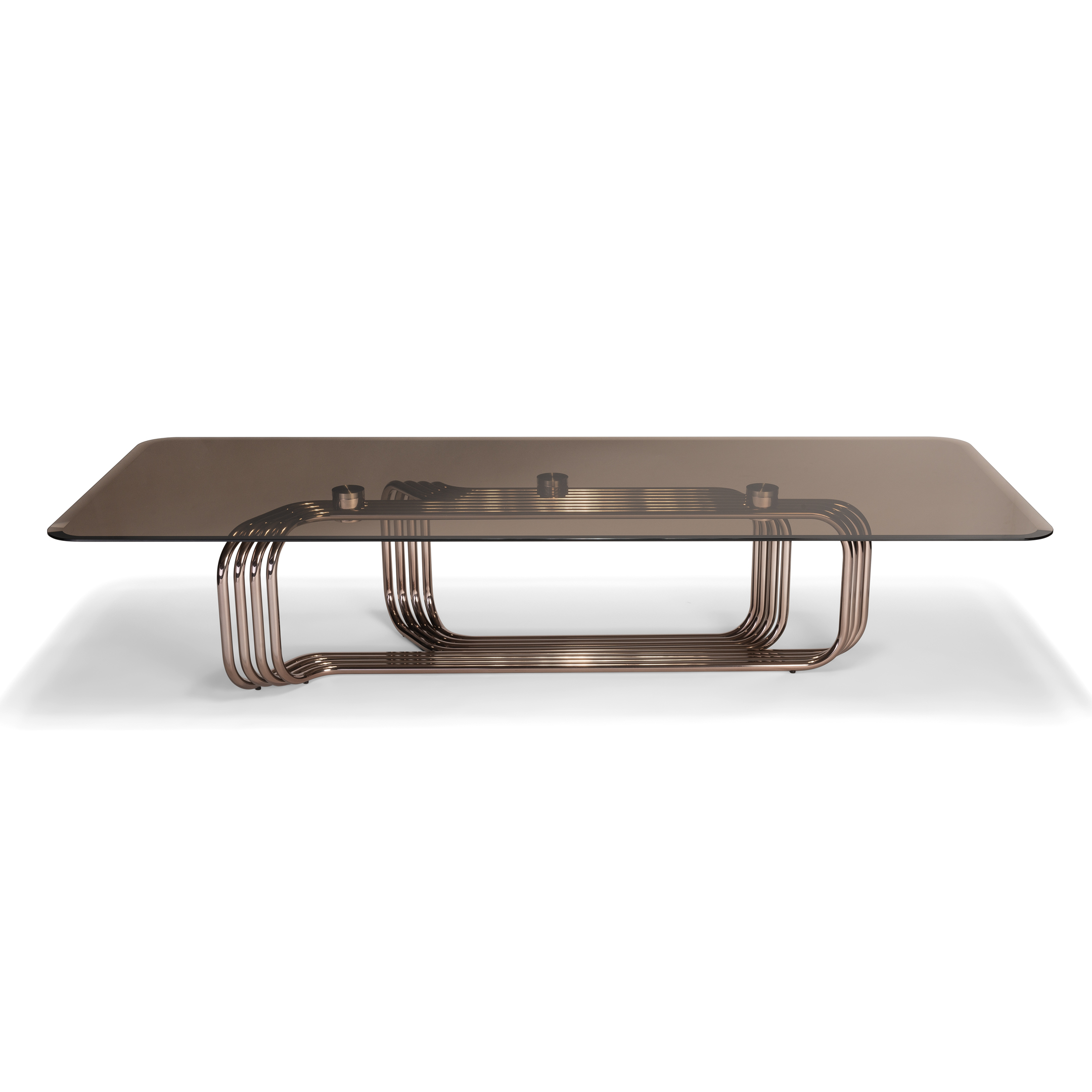 LuxeFlow Copper Glass Table
