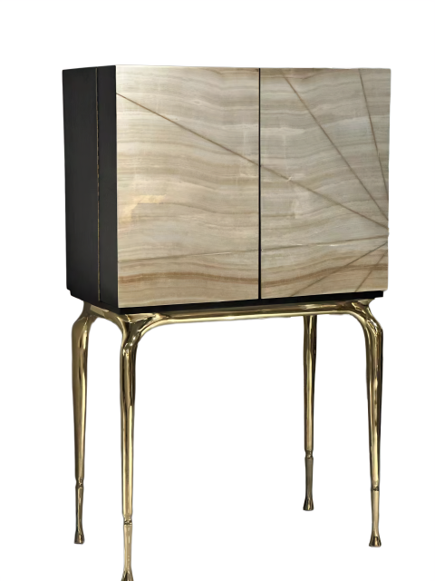 Luxury Onyx - Front Cabinet with Gold Legs
