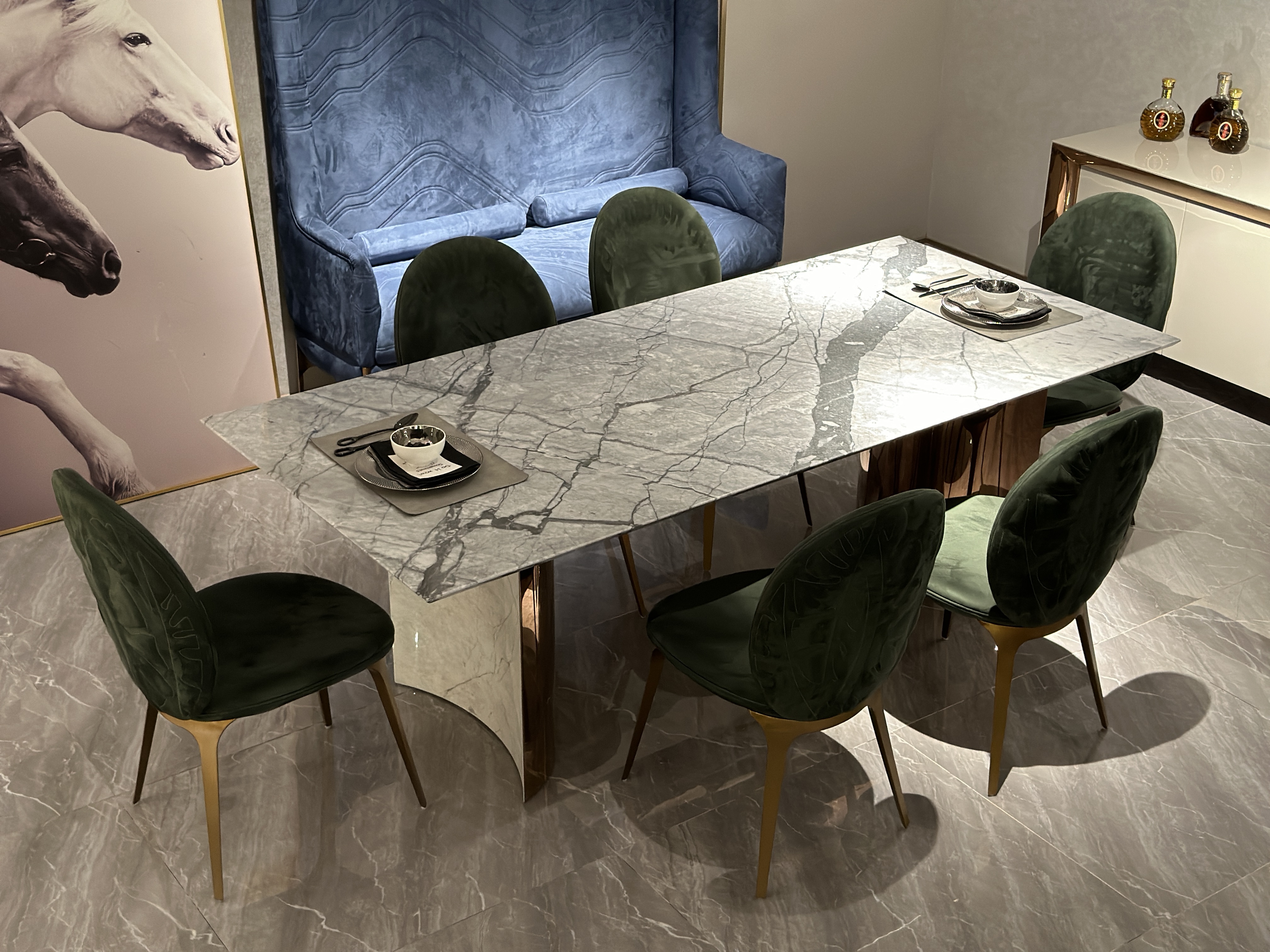 Luxury Marble Table with Gold Base