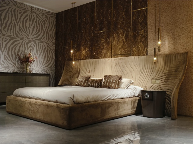 Luxury Velvet Upholstered Matress with Statement Headboard