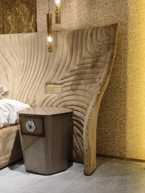 Luxury Velvet Upholstered Matress with Statement Headboard